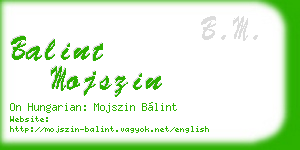 balint mojszin business card