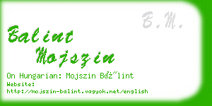 balint mojszin business card